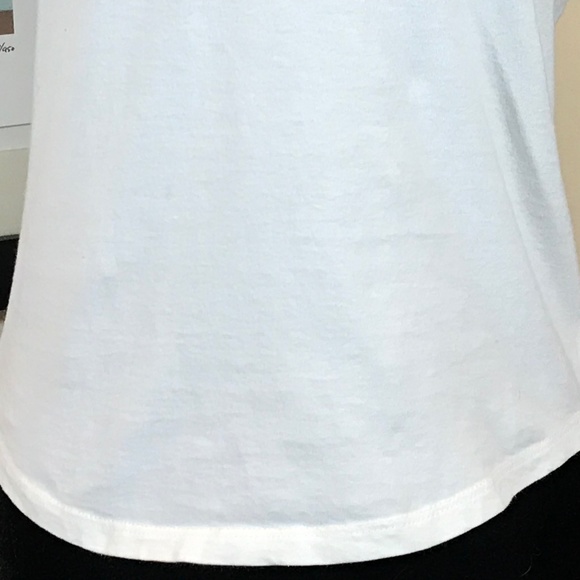 Calvin Klein Women’s White Short Sleeve V-Neck LogoT-Shirt - Picture 3 of 12
